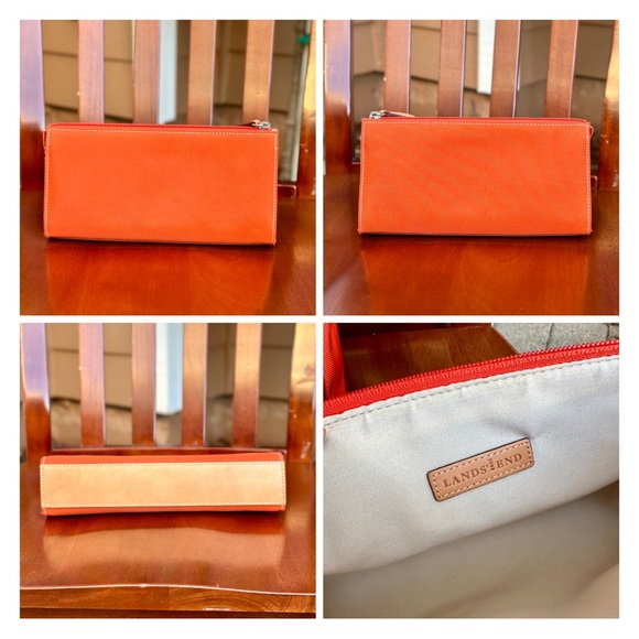 Lands’ End Nylon Orange Tote/Wallet/Pouch Bundle - NWOT - Picture 13 of 13